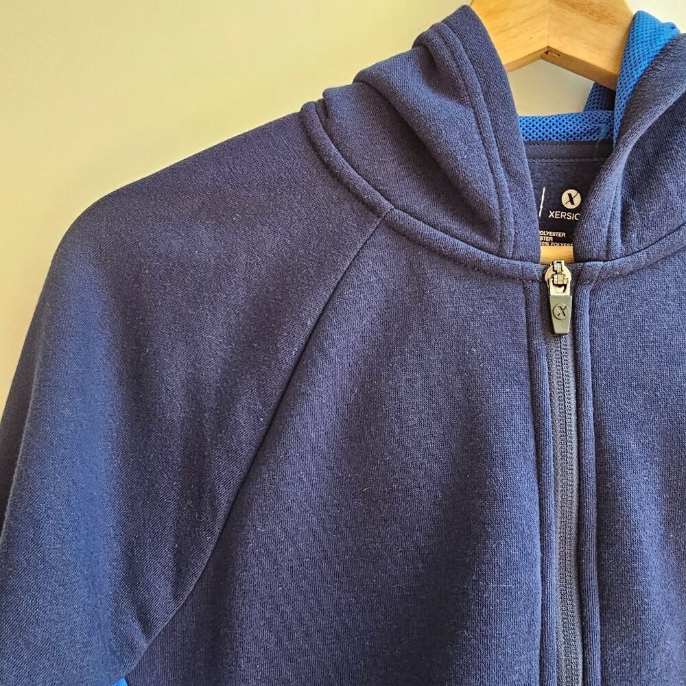 NWT Xersion Boys Large Husky Size 14/16 Zip-Up Hoodie American Navy Blue - Picture 7 of 9